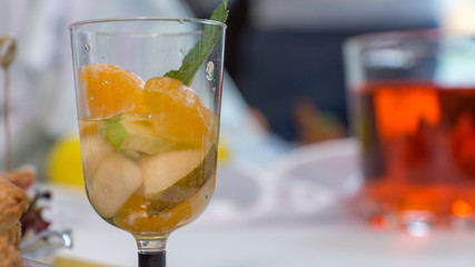 Canape mini snacks in the restaurant