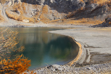 Natural lake "Lac d'Allos" in France