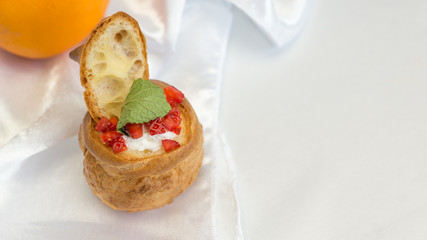 Canape mini snacks in the restaurant
