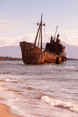The famous shipwreck near Gythio Greece