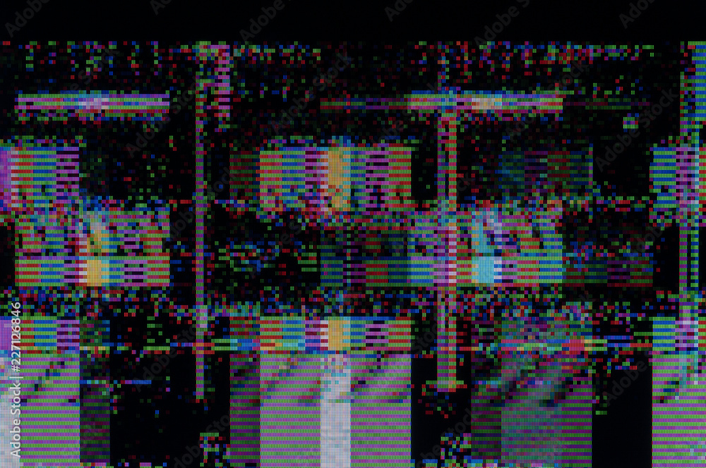 Aufkleber pixel pattern of a digital glitch / abstract background, pattern of a digital glitch.