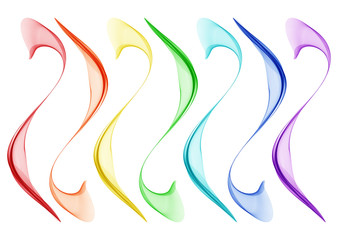 Abstract bright waves on a white background	