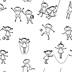 Pattern of cheerful active children