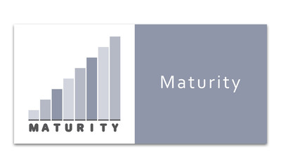 Maturity - Increasing graph on white background