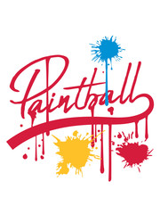 farbklex tropfen graffiti spray paintball spaß sport verein schießen treffer ballern shooter farbball soldat kämpfer team waffe design cool text