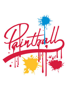 farbklex tropfen graffiti spray paintball spa&szlig; sport verein schie&szlig;en treffer ballern shooter farbball soldat k&auml;mpfer team waffe design cool text