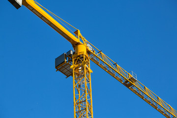 Yellow construction crane