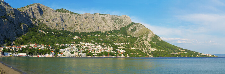 Omis city view in Croatia. Panoramic view.