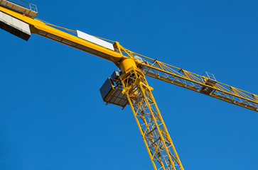Yellow construction crane