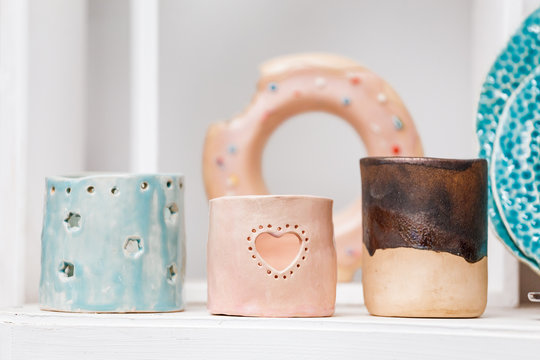 Decorative ceramic handmade pottery objects