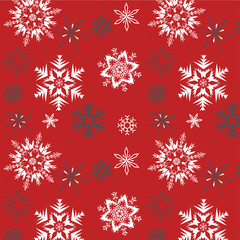 Naklejka na ściany i meble Abstract geometric pattern with snowflakes Repeating seamless background,vectoe illustration