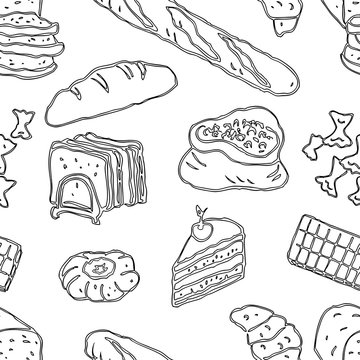 Vector background of confectionery products