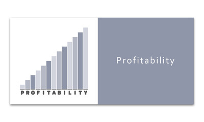 Profitability - Increasing graph on white background