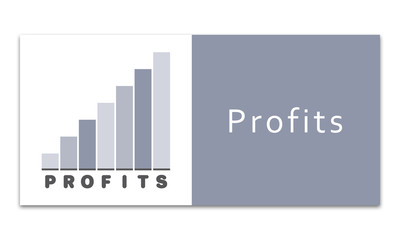 Profits - Increasing graph on white background