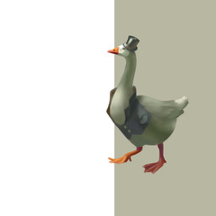 Obraz premium Sir Goose wearing top hat