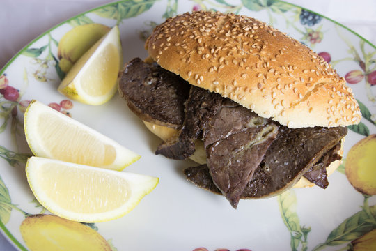 Panino o focaccia con la milza