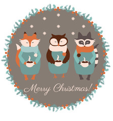 woodland christmas pattern