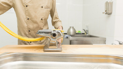 Chef cooking a pasta