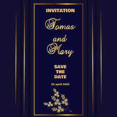 Vintage gold line luxury wedding background