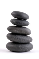 Stacked Hot Spa Stones White Background