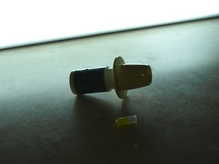 Medical inhaler and capsule with medicine