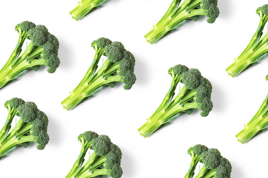 Broccoli cabbage background isolated on white