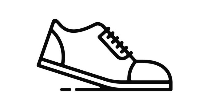 Shoe line icon motion graphic animation with alpha channel.