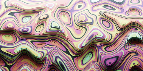 Abstract background with fluid and organic shapes. Original 3d rendering.