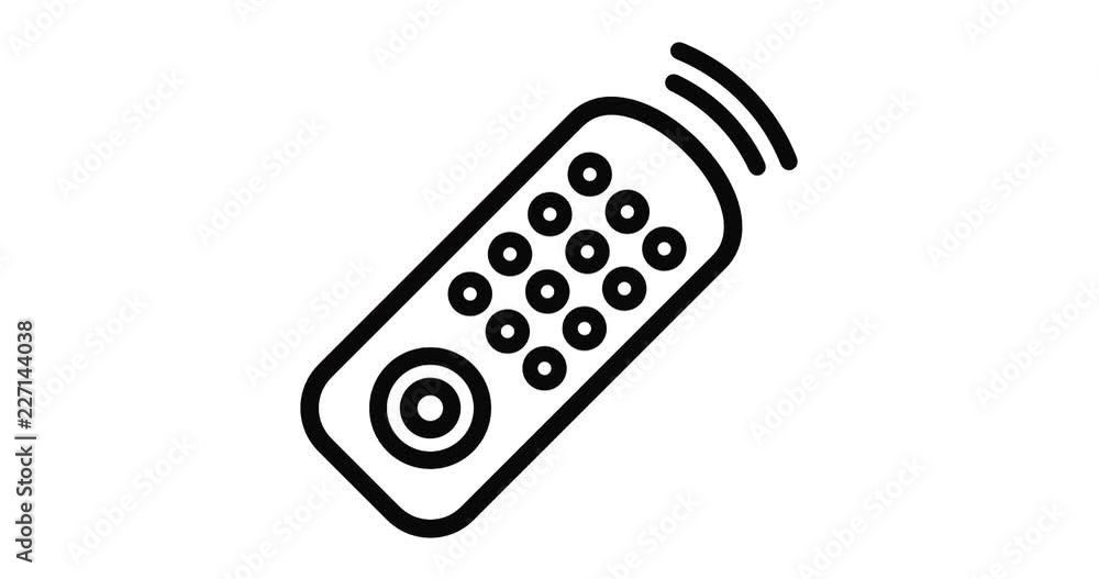 Poster remote control line icon motion graphic animation with alpha channel.