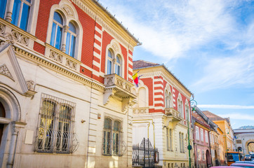 Fototapeta premium Beautiful street of old town Brasov, Romania.