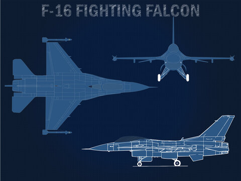 F-16 Fighting Falcon Blue Print