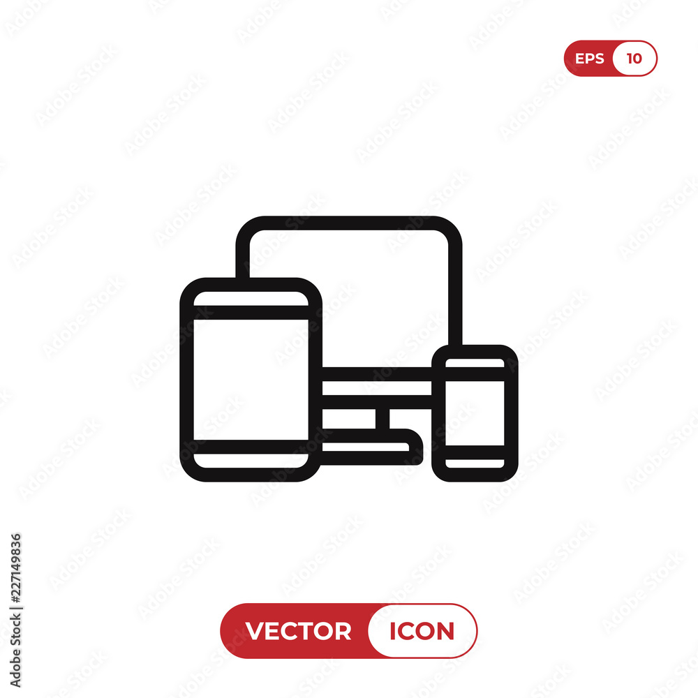 Poster responsive web design vector icon