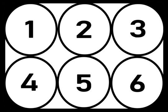 quadro de fundo branco com números pretos