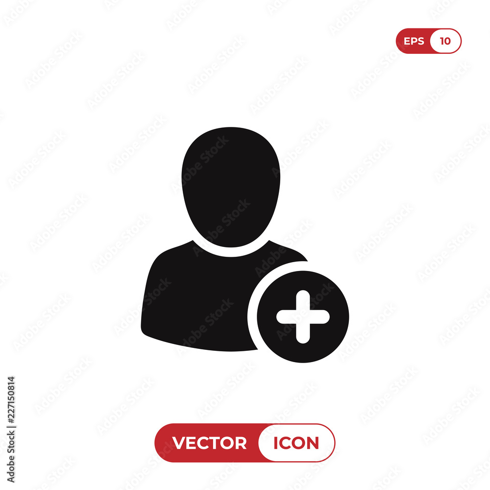 Poster add new user vector icon
