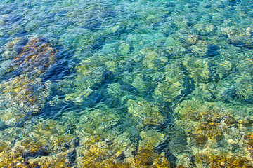 Fototapeta premium Turquoise Seawater surface texture background 