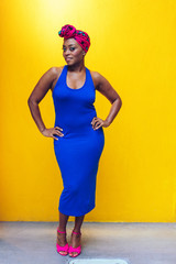 millennial black woman with yellow background