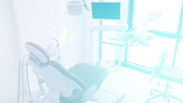 Abstract sharp hospital and clinic interior for background - Processing Blue color white balance