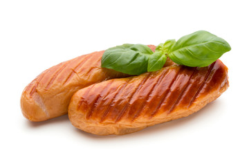 Pork sausage isolated on white background.