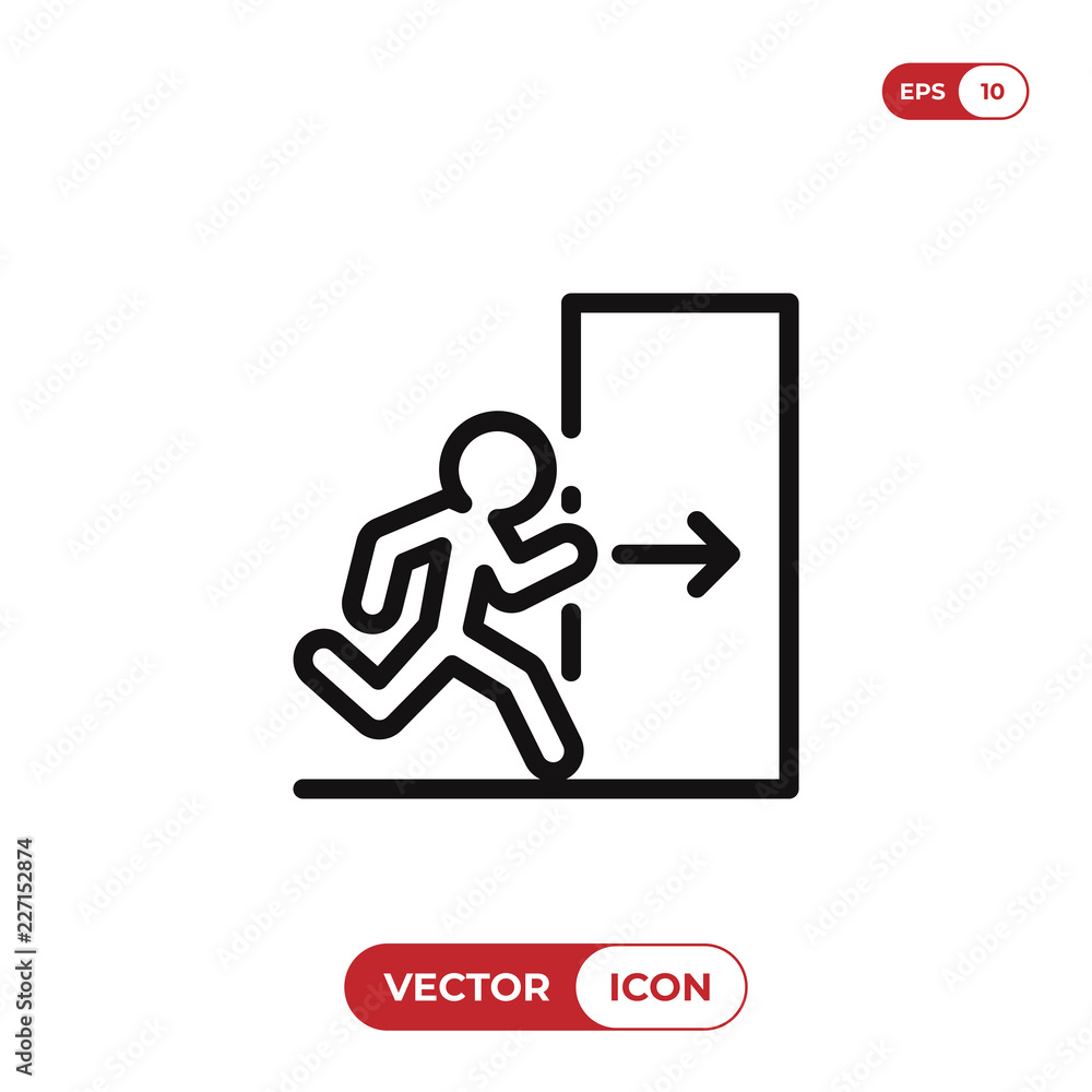 Aufkleber exit vector icon