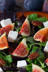 figs, feta,rucola and pecan nut salad
