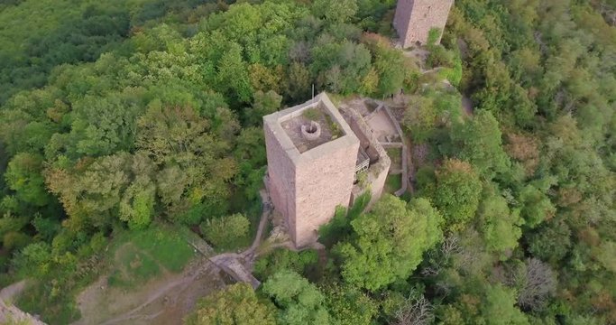 Bird's Eye View of the Three Castles Of Eguisheim, Alsace