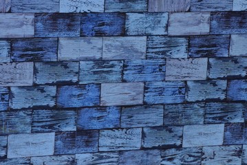 gray blue wooden texture of planks in the wall