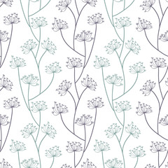 Seamless pattern vector with herbs. Floral ornament. Vector illustration