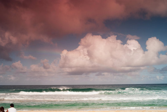 Ocean With Clouds In Sky