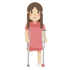 disabled girl with prostcrutches