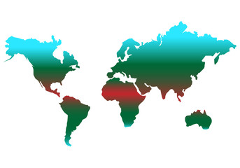 world map vector color icon. simple Flat design