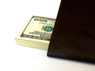 Bunch of us dollars in the purse