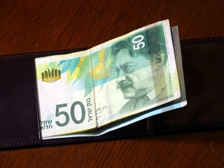 Israeli shekels bills