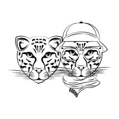 Hipster leopards cool sketch