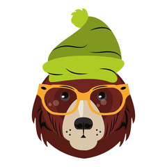 Hipster bear cool sketch